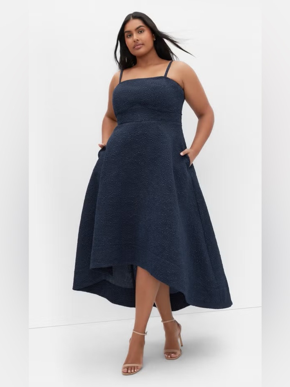 City Chic Tiffany Hi Low Maxi Dress in Navy 22